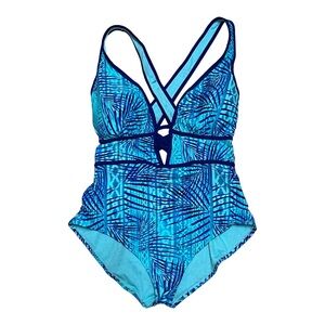 Adore Me Blue Palm One Piece Swimsuit Size 1X